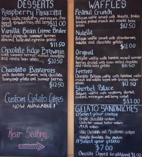 dolce gelato menu.